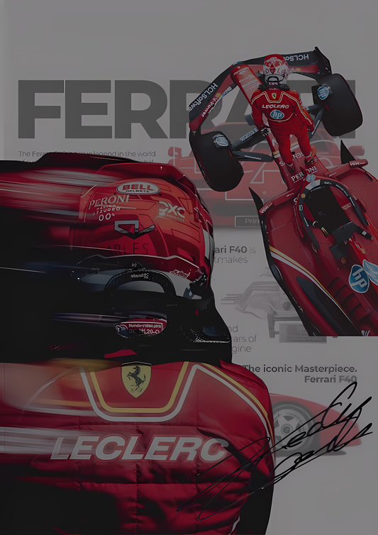 CHARLES LECLERC Signature Poster